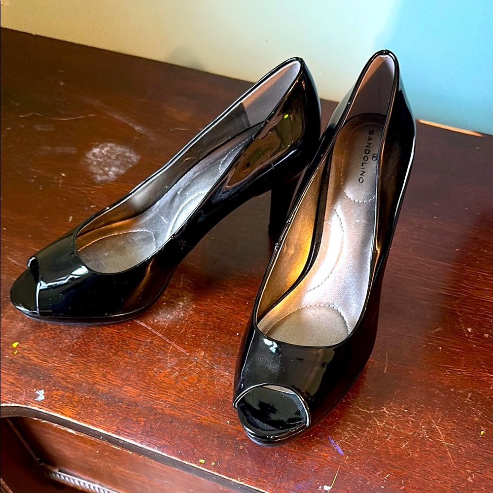 Bandolino Black Peep Toe Heels for Women